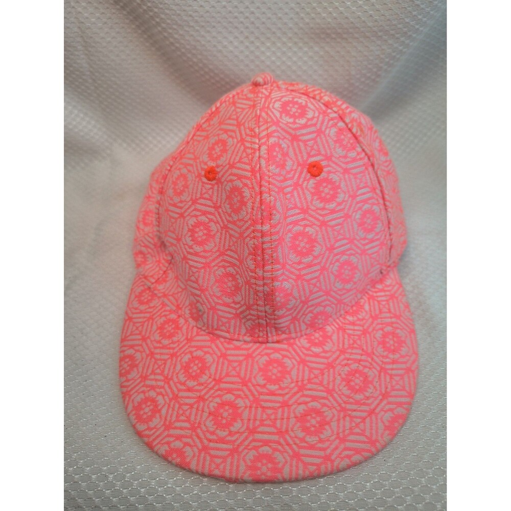 prAna Kolby Ball Cap Pink Coral Geometric Jacquard Snapback Hat Women OS